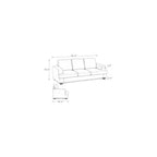 Modern Velvet Sofa Comfortable 3 Seater Couch with Deep Seating High-Density Foam Loose Back Cushions Wide Arms 84.25" Living Room Furniture Ivory