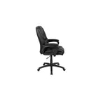Scranton & Co Ergonomic Leather Office Chair, Black LeatherSoft Upholstery, High Back with Headrest, Padded Arms, Adjustable Height, Tilt Lock, 5-Star Base, 360° Swivel, Heavy Duty, Supports Up to