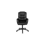 Scranton & Co Ergonomic Leather Office Chair, Black LeatherSoft Upholstery, High Back with Headrest, Padded Arms, Adjustable Height, Tilt Lock, 5-Star Base, 360° Swivel, Heavy Duty, Supports Up to
