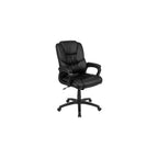 Scranton & Co Ergonomic Leather Office Chair, Black LeatherSoft Upholstery, High Back with Headrest, Padded Arms, Adjustable Height, Tilt Lock, 5-Star Base, 360° Swivel, Heavy Duty, Supports Up to