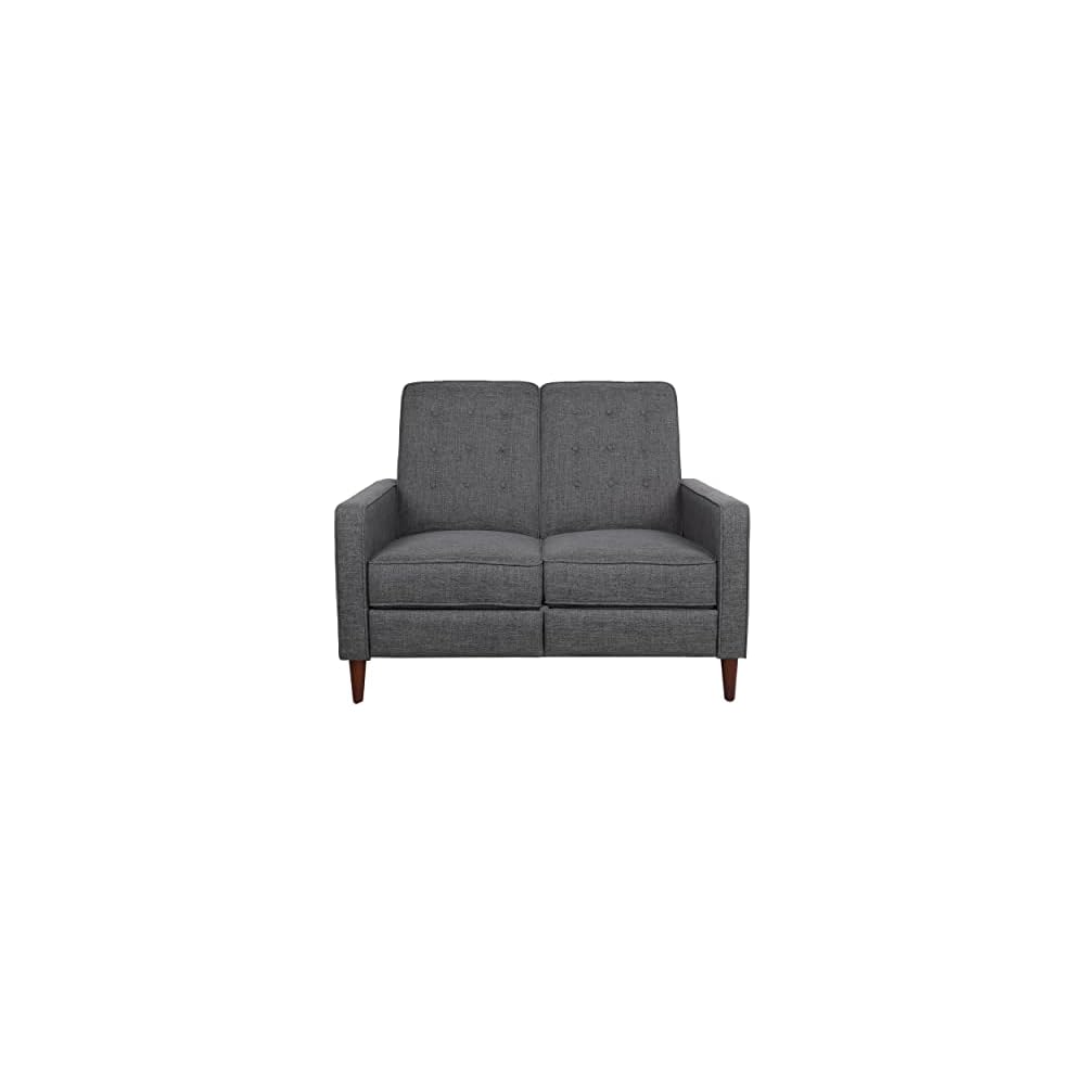 Christopher Knight Home Denison Tufted Loveseat Pushback Recliner - Wheat/Dark Espresso