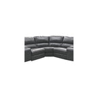 AC Pacific Brady 7 Piece Sectional Power Reclining Sofa | Faux Leather Couch with Storage Consoles, Cup Holders & USB Ports | Brown