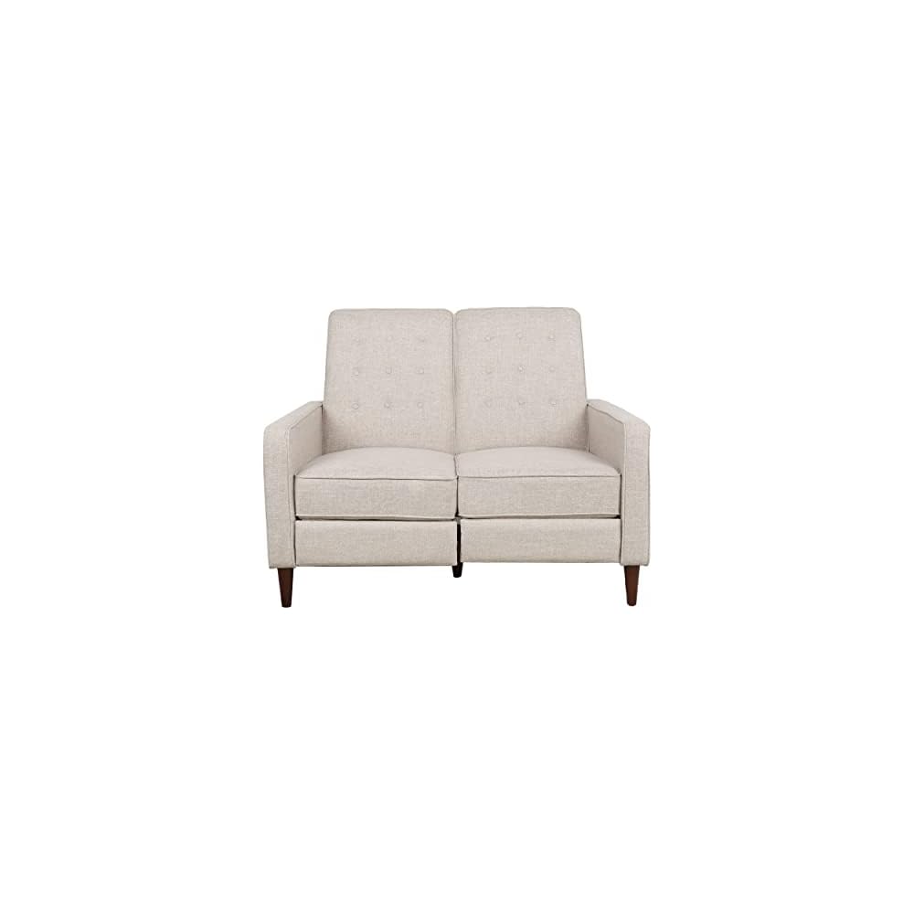 Christopher Knight Home Denison Tufted Loveseat Pushback Recliner - Wheat/Dark Espresso