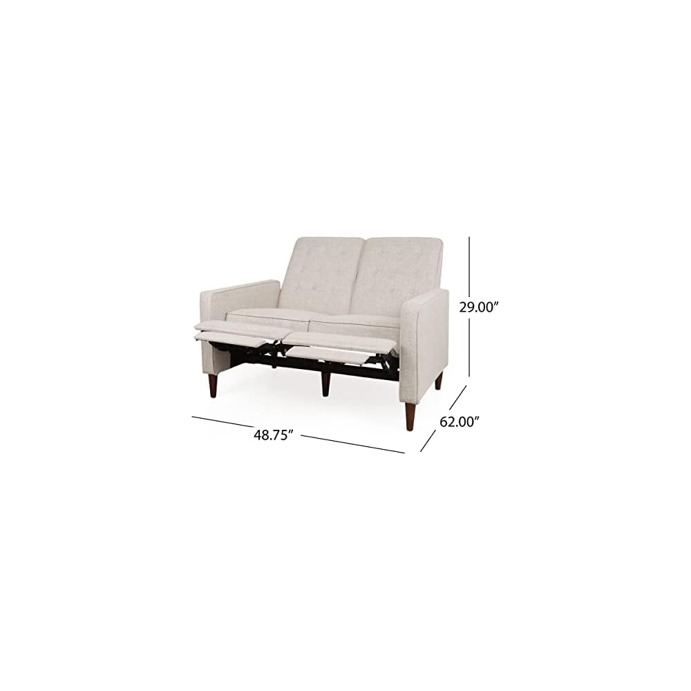 Christopher Knight Home Denison Tufted Loveseat Pushback Recliner - Wheat/Dark Espresso