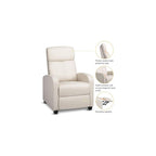 Faux Leather Push Back Theater Recliner Sofa Waterproof Leisure Lazy Single for Living Room Bedroom