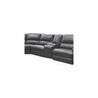 AC Pacific Brady 7 Piece Sectional Power Reclining Sofa | Faux Leather Couch with Storage Consoles, Cup Holders & USB Ports | Brown