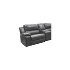 AC Pacific Brady 7 Piece Sectional Power Reclining Sofa | Faux Leather Couch with Storage Consoles, Cup Holders & USB Ports | Brown
