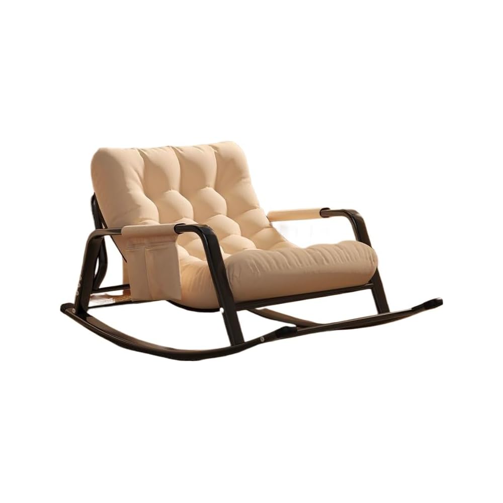 Rocking Chair with Detachable Cushion - Comfortable and Recliner for Relaxation (Beige)