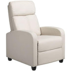 Faux Leather Push Back Theater Recliner Sofa Waterproof Leisure Lazy Single for Living Room Bedroom