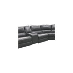 AC Pacific Brady 7 Piece Sectional Power Reclining Sofa | Faux Leather Couch with Storage Consoles, Cup Holders & USB Ports | Brown