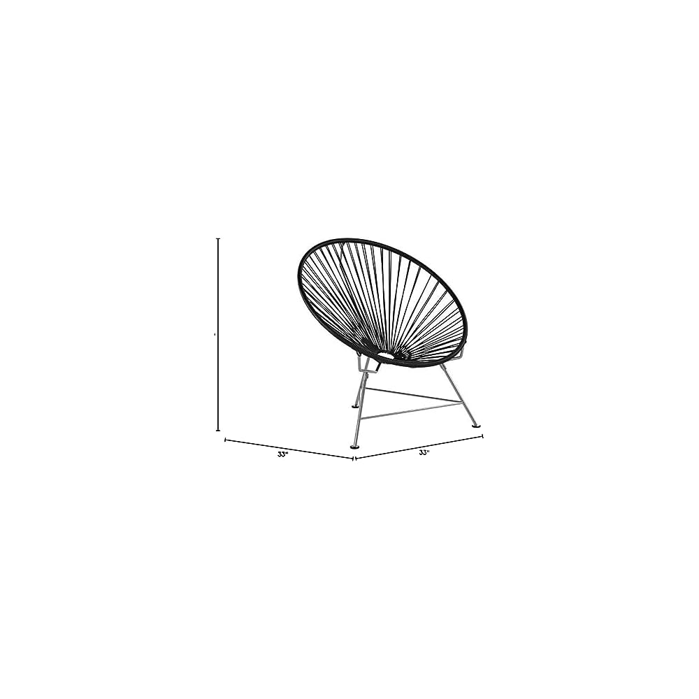 Innit Designs Innit Chair, Black Weave on Chrome Frame