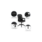Scranton & Co Ergonomic Leather Office Chair, Black LeatherSoft Upholstery, High Back with Headrest, Padded Arms, Adjustable Height, Tilt Lock, 5-Star Base, 360° Swivel, Heavy Duty, Supports Up to
