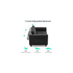 LINSY Sleeper Sofa Bed, 54" Pull Out Couch with Charging Station & Cup Holder, Small 3 in 1 Convertible Loveseat Sleeper Couch for Apartment, Dorm Room, Bedroom and Small Space, Corduroy Black
