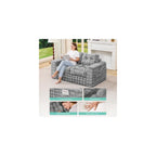 Hobestluk Adult Loveseat Sofa Couch Comfortable Foam Floor Seat, Grey