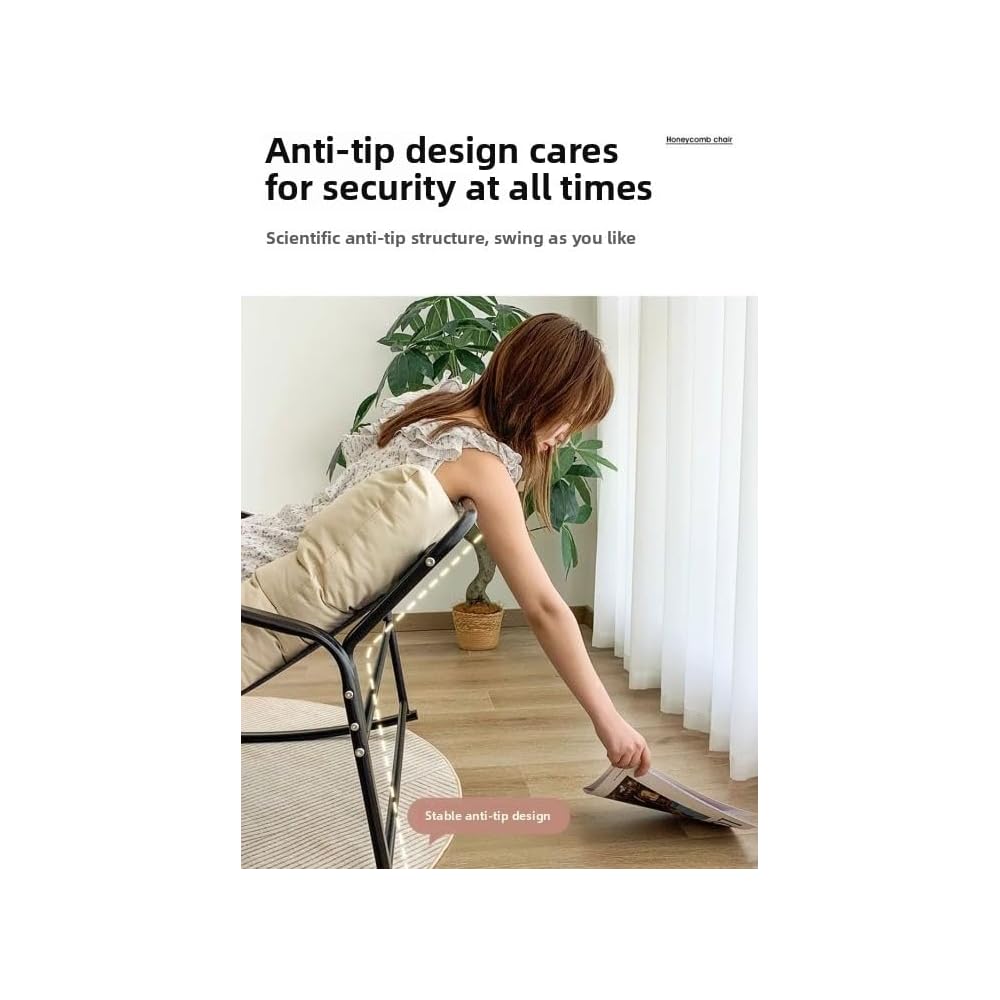Rocking Chair with Detachable Cushion - Comfortable and Recliner for Relaxation (Beige)
