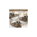 96" L-Shaped Cloud Boneless Couch Sofa with Chaise, Brown