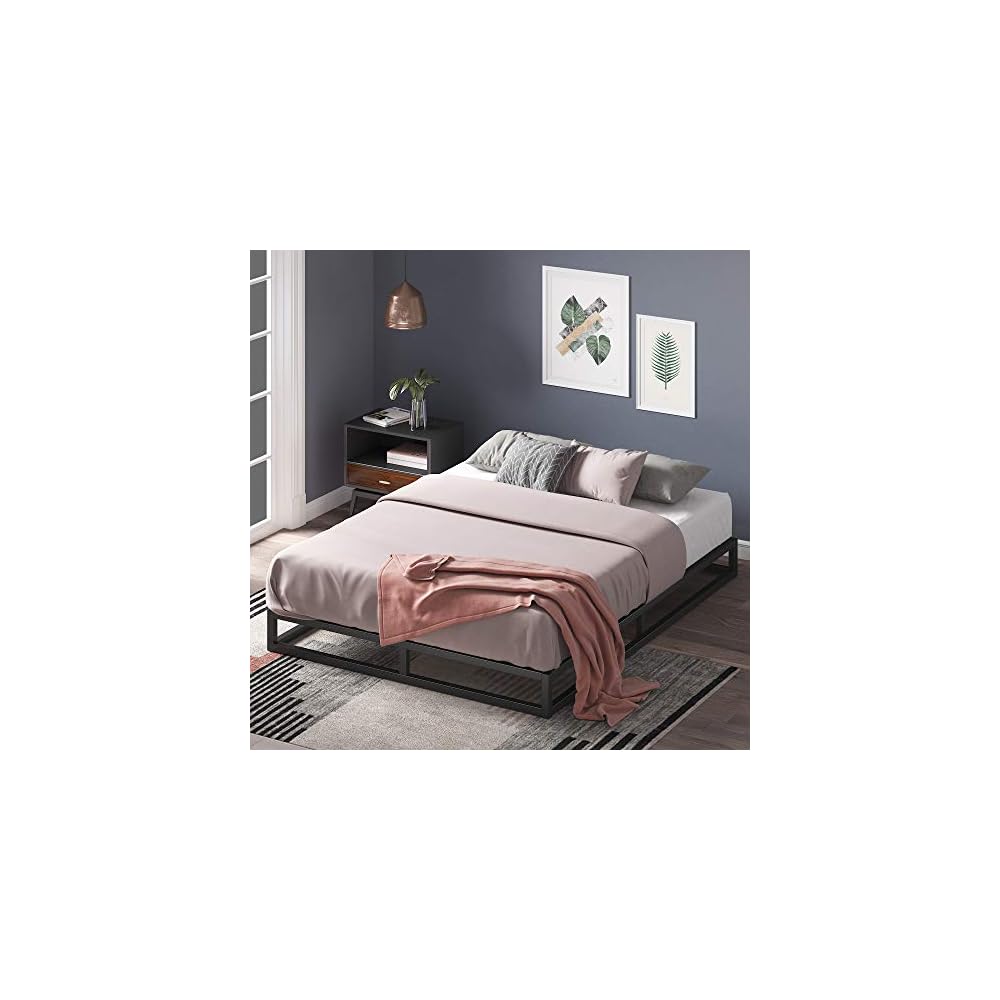 ZINUS Joseph 6 inch Metal Platform Bed Frame, Mattress Foundation, Wood Slat Support, No Box Spring Needed, Sturdy Steel Structure, Queen