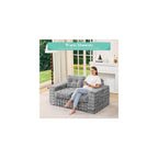Hobestluk Adult Loveseat Sofa Couch Comfortable Foam Floor Seat, Grey