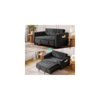 LINSY Sleeper Sofa Bed, 54" Pull Out Couch with Charging Station & Cup Holder, Small 3 in 1 Convertible Loveseat Sleeper Couch for Apartment, Dorm Room, Bedroom and Small Space, Corduroy Black