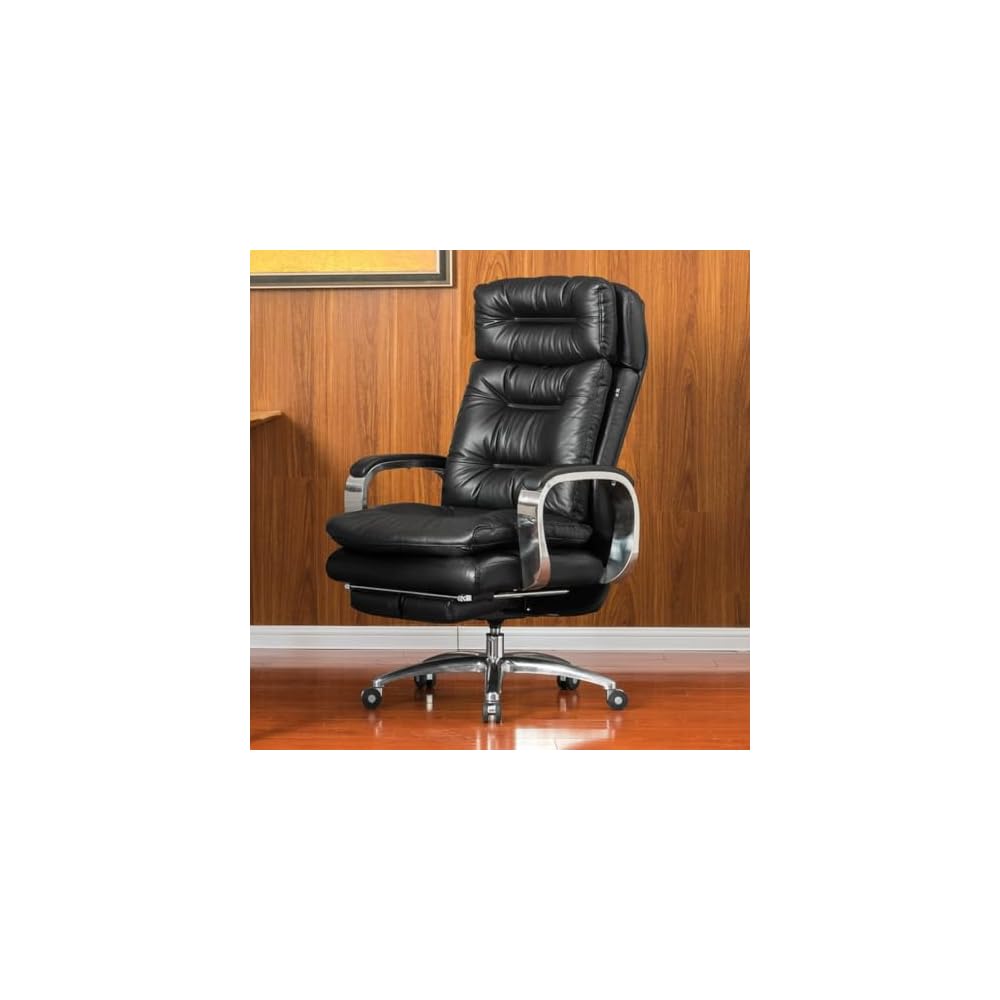 Executive Office Chair Adjustable Leather Chair High Back Swivel Office Desk Chair with Padded Armrest Computer Desk Chair for Home Office 350lbs Load-Bearing