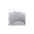 Home Office Chair, Cute Modern Desk Chair Linen Upholstered Shell Chair for Women Adjustable Swivel Vanity Chair for Bedroom Living Room, Height-Ajustable (Grey)