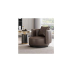 Lounge Chair Luxury Nordic Style Leather Single Sofa Mid-Century Armchair Backrest High-Density Sponge Modern Swivel Accent Sofa for Hotel Club Sales Office Living Room Balcony Meetings(Rotatable)