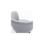 Home Office Chair, Cute Modern Desk Chair Linen Upholstered Shell Chair for Women Adjustable Swivel Vanity Chair for Bedroom Living Room, Height-Ajustable (Grey)