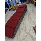 BTEXPERT Set of 2, Foldable Outdoor Chaise Pool Lounge Chairs Folding Wicker Rattan Sun Bed Patio Couch Reclining Lounger Adjustable Padded Backrest Pillow Assembled - Grey - Two