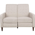 Christopher Knight Home Denison Tufted Loveseat Pushback Recliner - Wheat/Dark Espresso